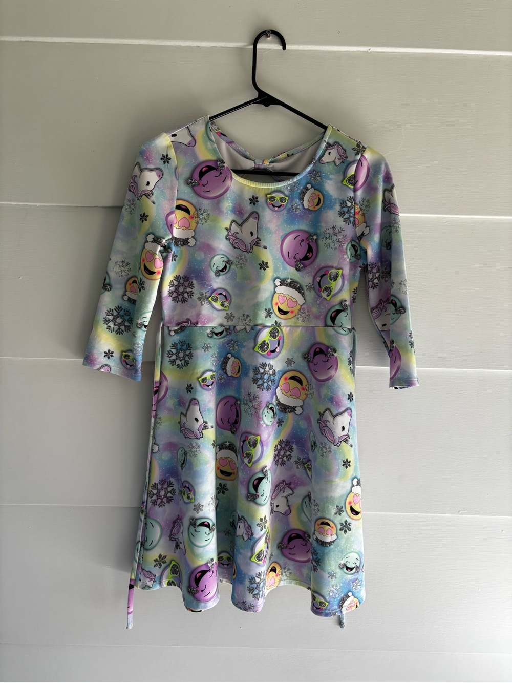 Justice Girls’ Size 18 Pastel Emoji Dress Snowflakes Unicorn Preppy Girlhoodcore